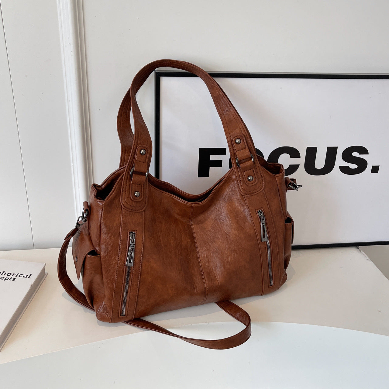 Amber Shoulder Bag--Leather Tote Bag - Eternelle.shop